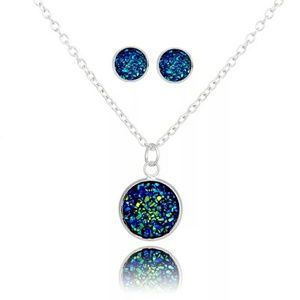 3/$25 Druzy Necklace and Earring Set